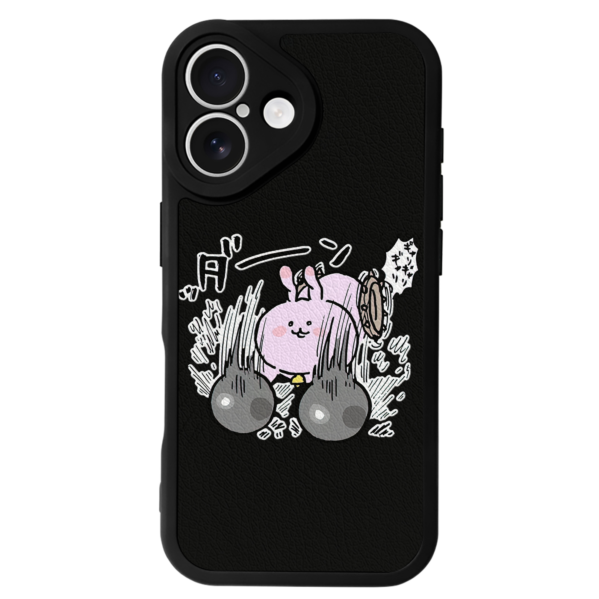 （画像用） ちいかわ うさぎ Chii-kawa usagi 【iPhone 16シリーズ対応】シリコンスマホケース（レザー調） 材質：シリコン